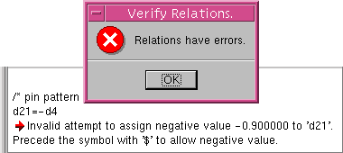 Relations Error Message