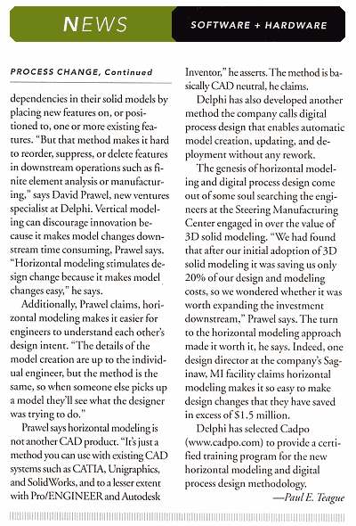 Design News article from 10.20.03 continued, page 43